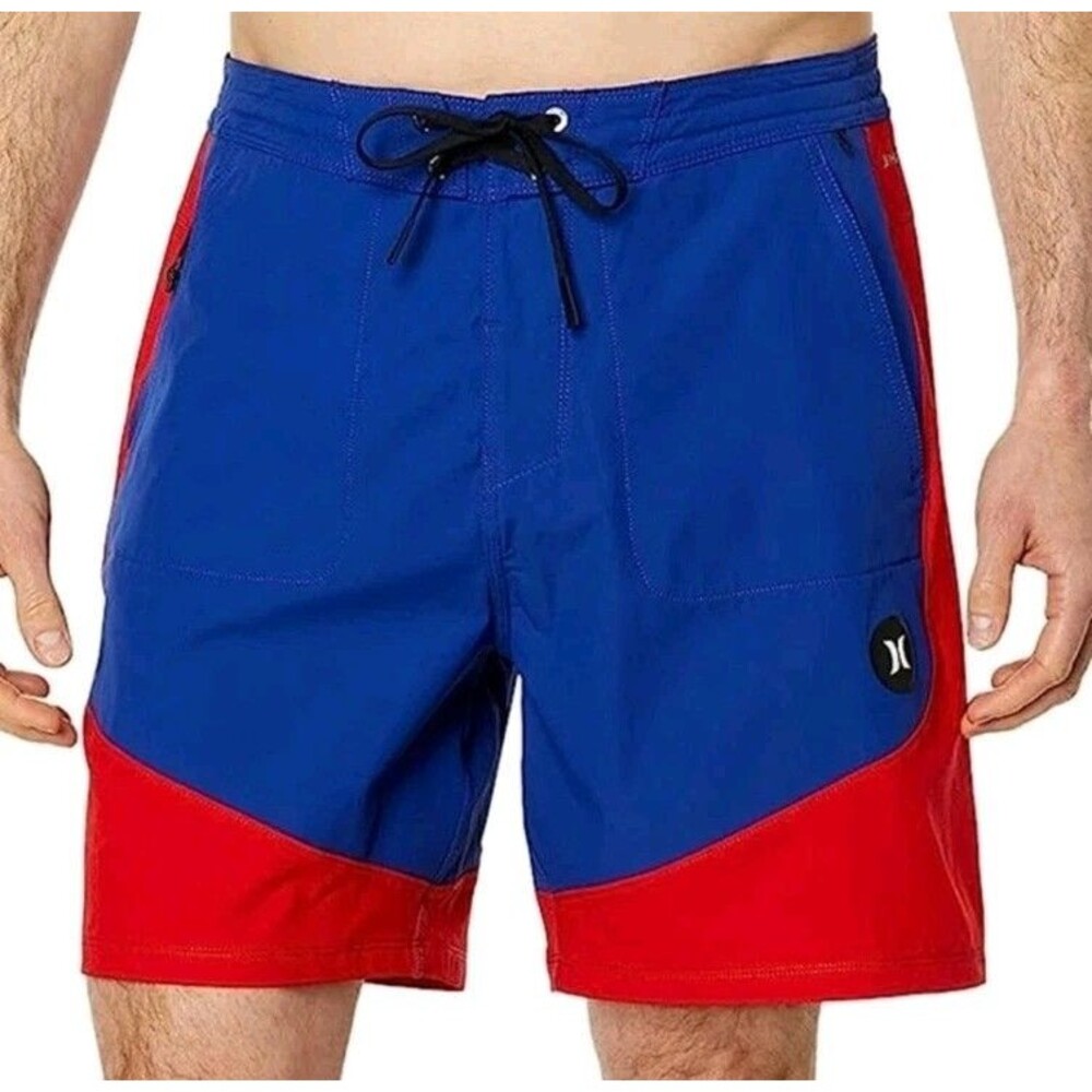 MENS SIZE 34 HURLEY COAST GUARD KAI LENNY PHANTOM BOARDSHORTS NWT RARE BLUE RED